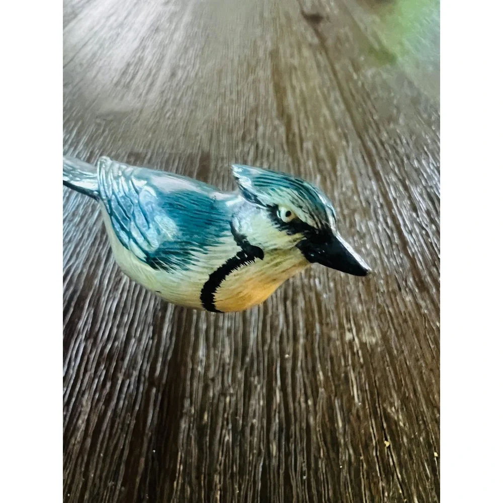 Vintage Blue Jay Bird Letter Opener Hand Painted Desk Accessory Office Decor 8